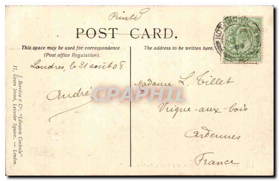 Angleterre - England - London - Staple Inn - Old Houses - Holborn - Horse drawn Carriages - bustling -- CPA  — Rückseite