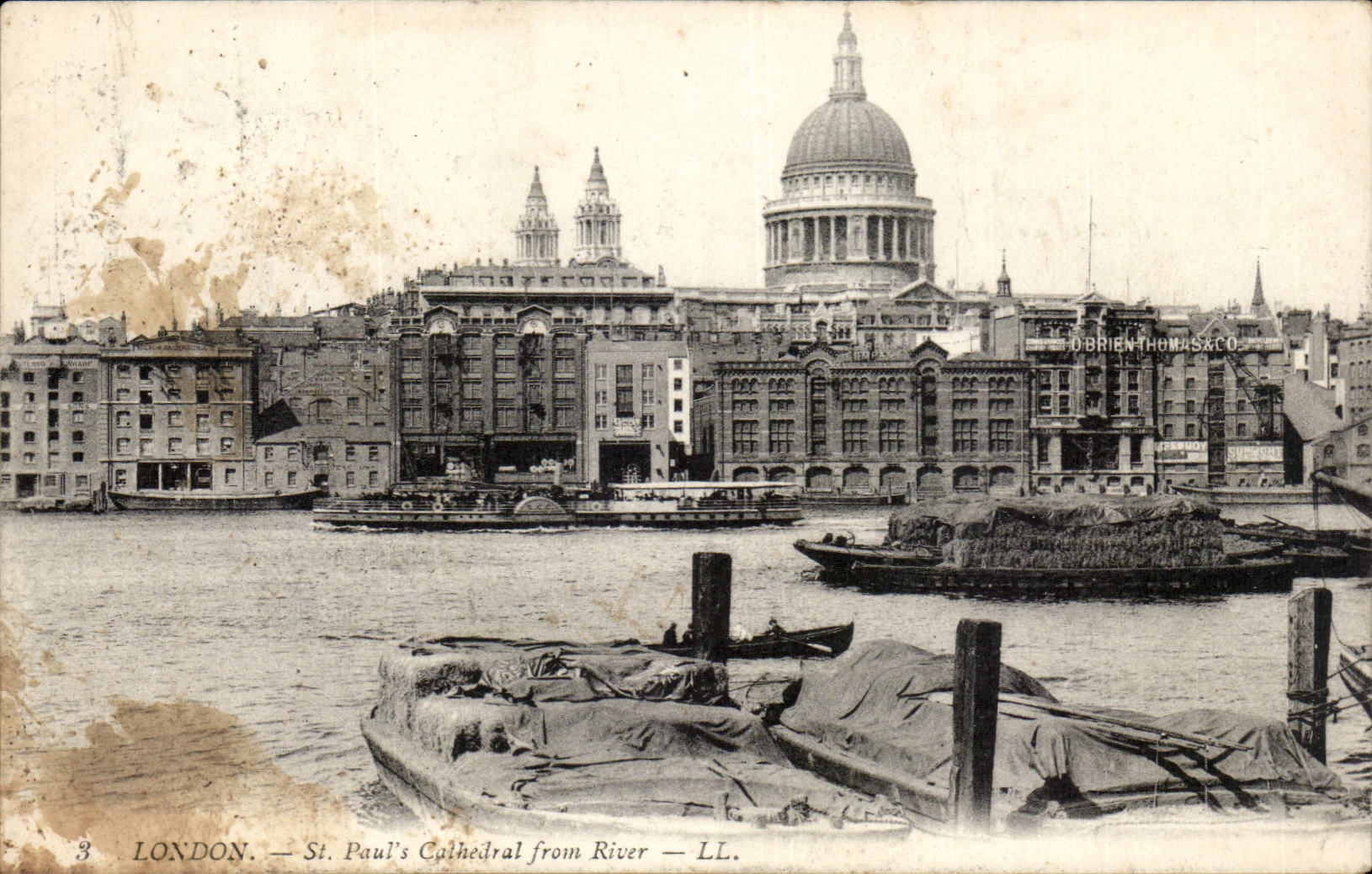Angleterre - England - London - St Paul's Cathedral from River -- CPA 