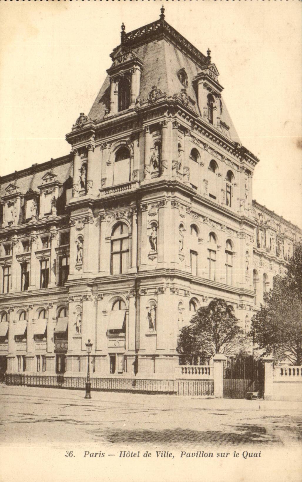 Paris - 4 - Hotel de Vile - Pavillon sur le Quai - CPA 