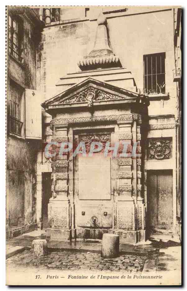Paris - 4 - Fontaine de L'Impasse de a Poissonerie - CPA 