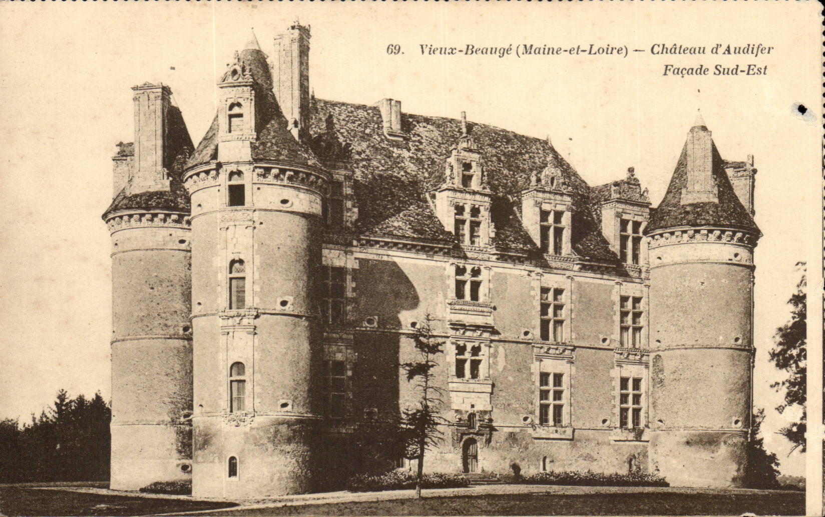Vieux Beauge - Chateau d'Andifer - Facade Sud Est - CPA 
