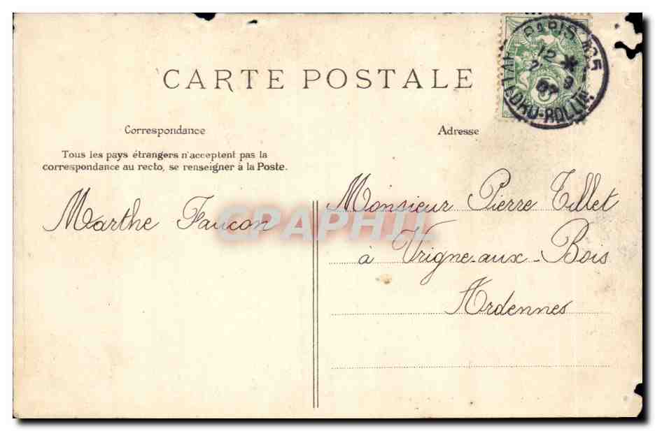 Paris - 8 - La Madeleine - cheval - CPA  — Verso