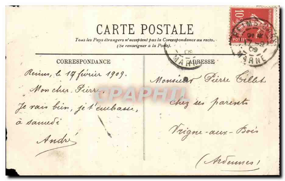CPA Paris La Bourse — Rückseite