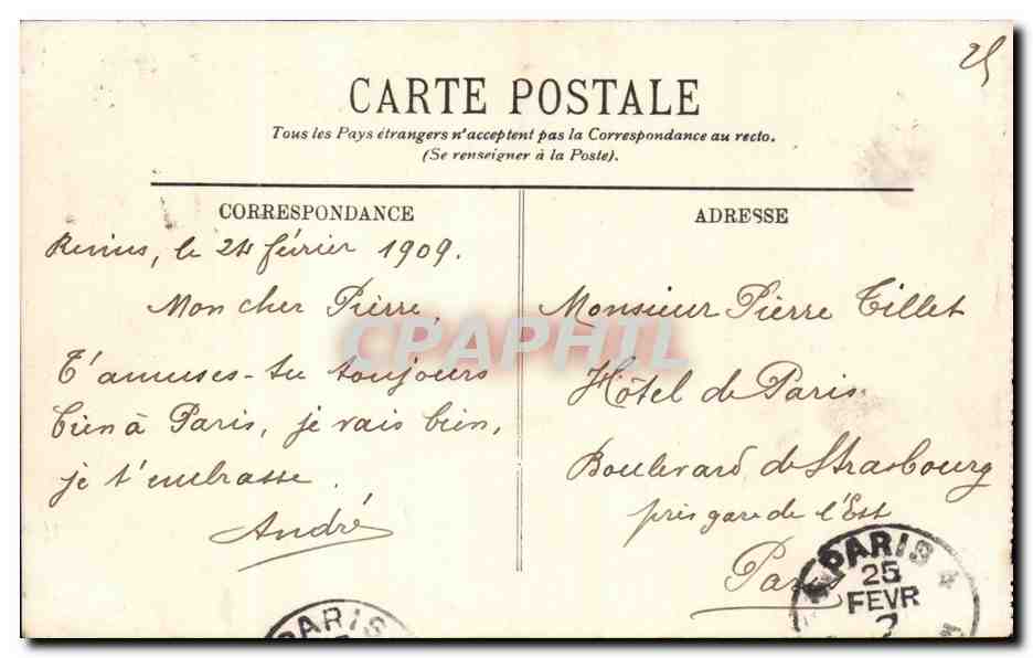 CPA Paris Le pont de la Concorde et la chambre des deputes — Rückseite