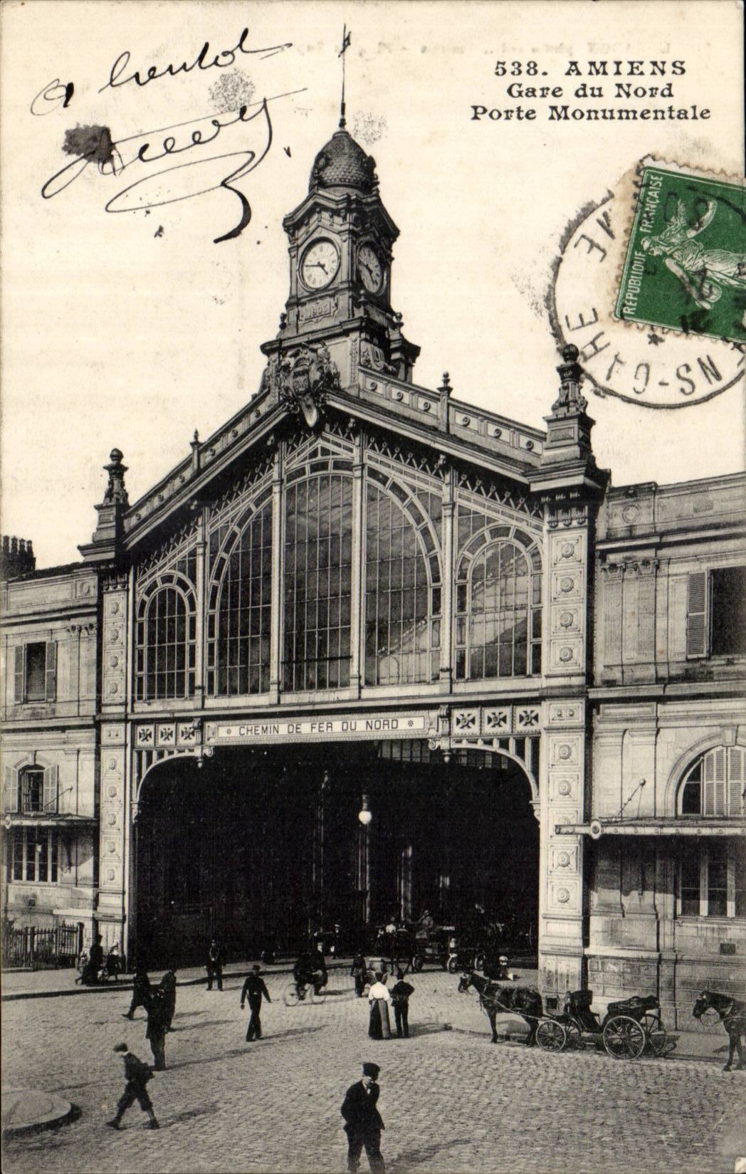 Gare du Nord — Amiens — Porte Monumentale — L. CARON, photo-édit. Amiens