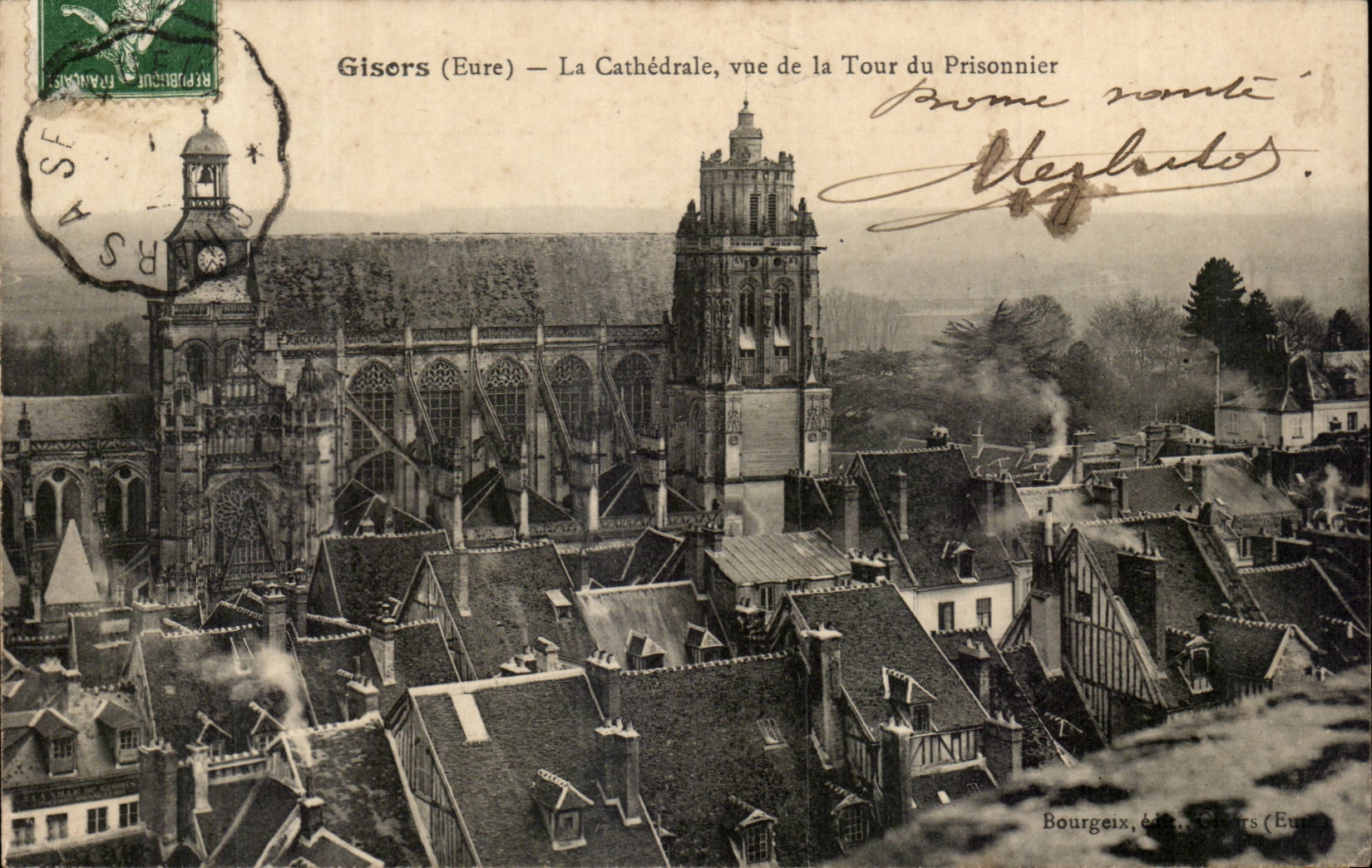 CPA Gisors La cathedrale vue de la tour du prisonnier