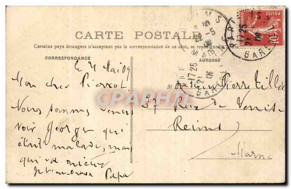 CPA Paris Gare de l'Est — Rückseite