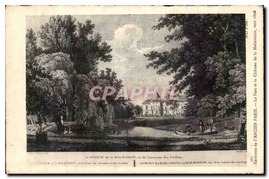 CPA Environs de l'ancien Paris le parc et le chateau de la Malmaison vers 1806