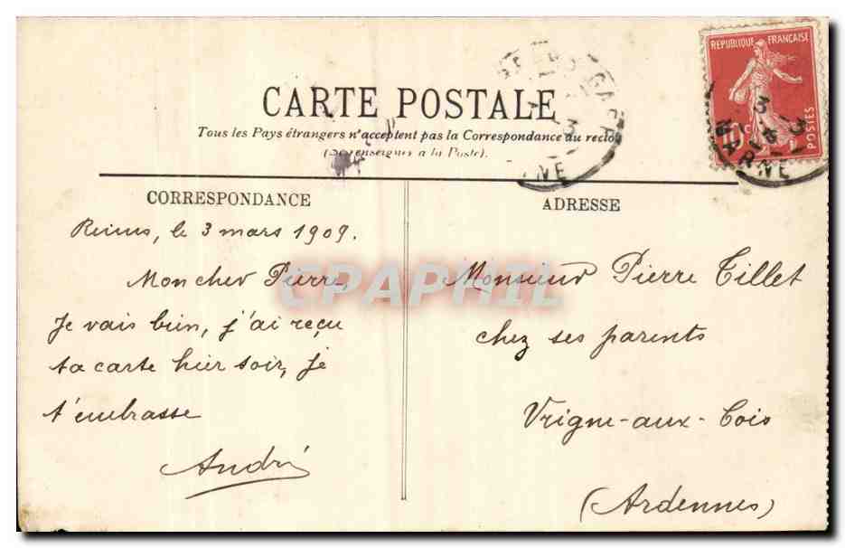 CPA Paris La grande rouet et la Tour de l'Eiffel — Rückseite