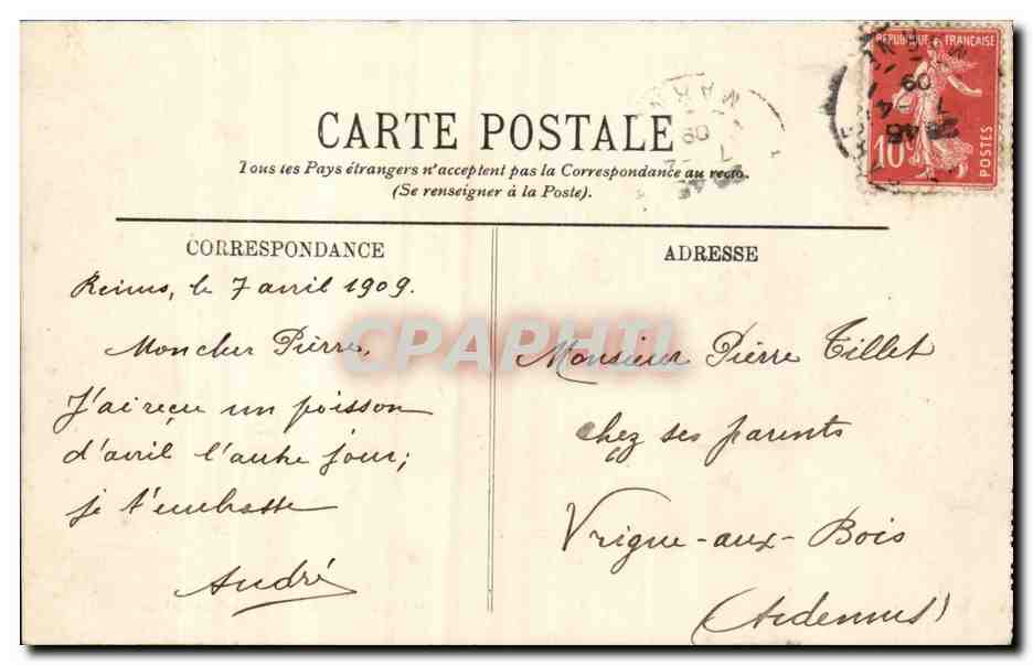 CPA Paris Le jardin du Luxembourg — Rückseite