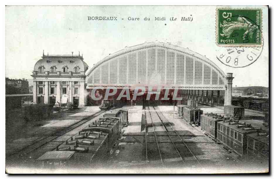 Bordeaux - Gare du Midi - Le Hall - train - CPA 