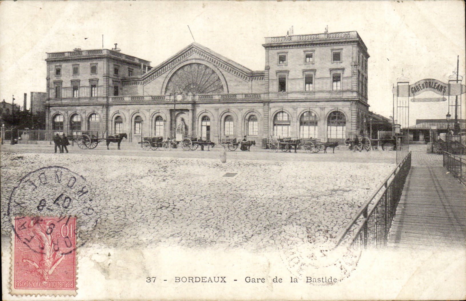 Bordeaux - Gare de la Bastide - train - CPA 