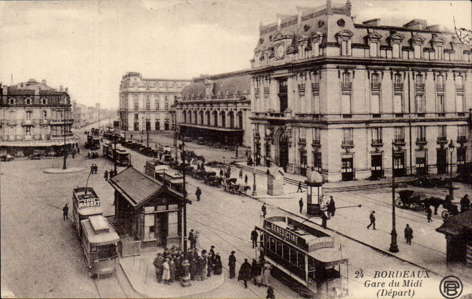 Bordeaux - Gare du Midi - Depart - tramway - CPA 