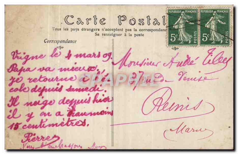 Paris - 5 - Le Pantheon - Pierre - Andre - CPA  — Rückseite