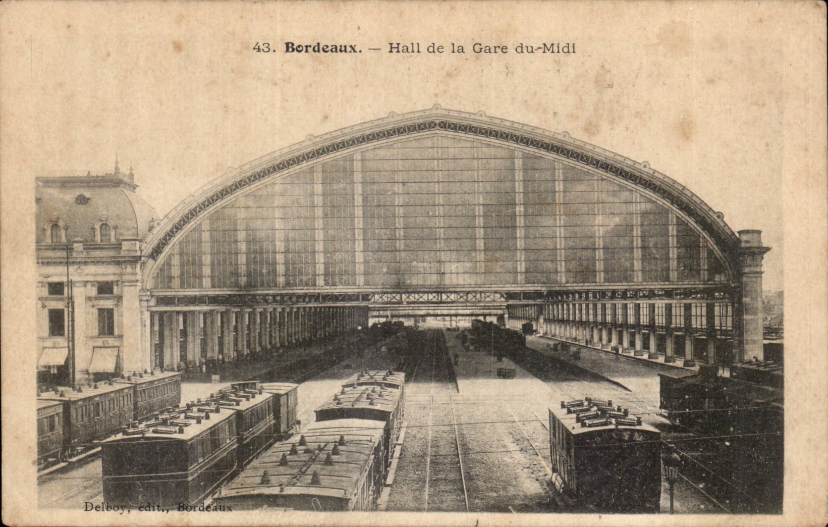Bordeaux — Hall de la Gare du-Midi — Delboy, édit., Bordeaux