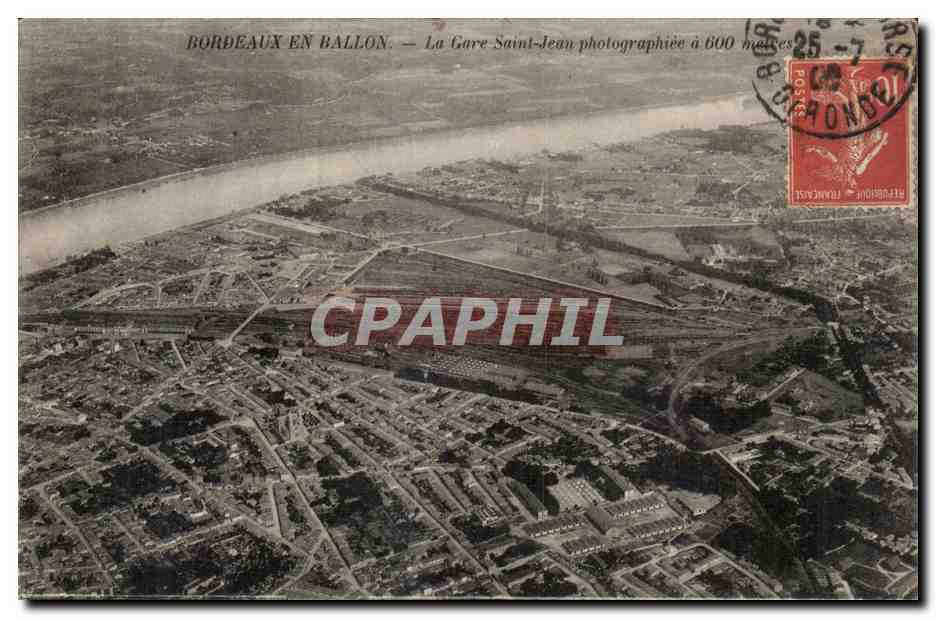 Bordeaux en Ballon — La Gare Saint-Jean photographiée à 600 mètres — éditeur non visible
