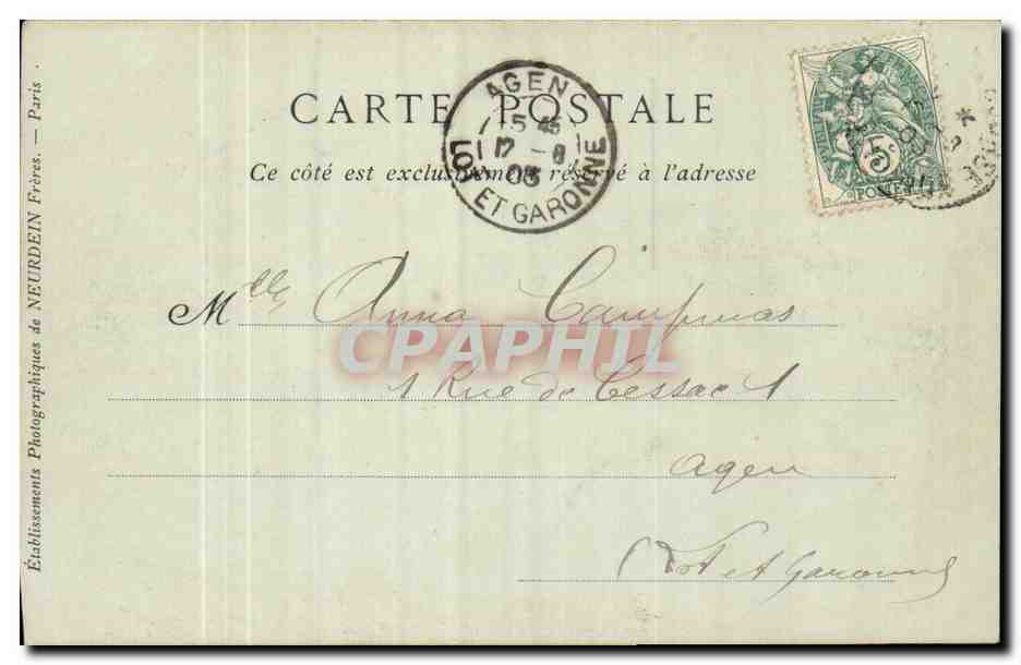 Bordeaux - Les Allees de Tourny et le Cours du XXX Juilet - horse drawn carriage - CPA  — Verso