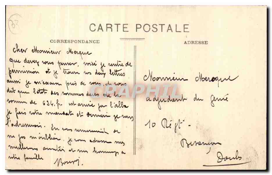 Bordeaux - Place Tourny - et l'Inscription Maritime - automobile - tramway - collectors dream - CPA  — Verso