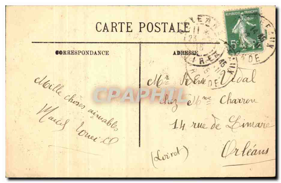 Bordeaux - La Place de la Comedie - Horse Drawn Carriage - CPA  — Verso