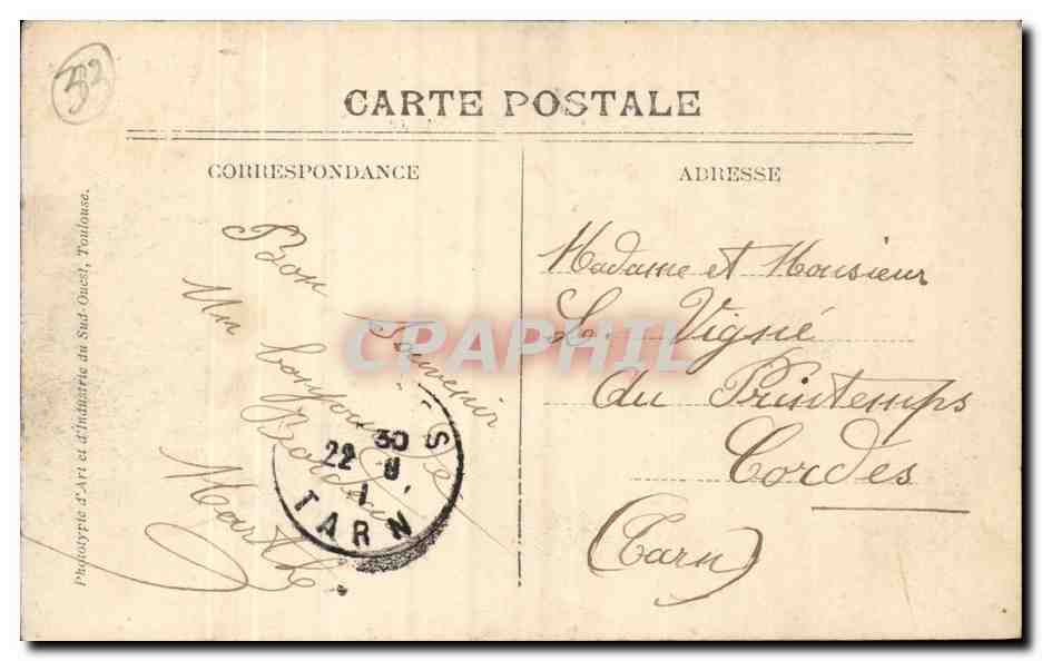 Bordeaux - La Porte Dijeaux - horloge - CPA  — Verso