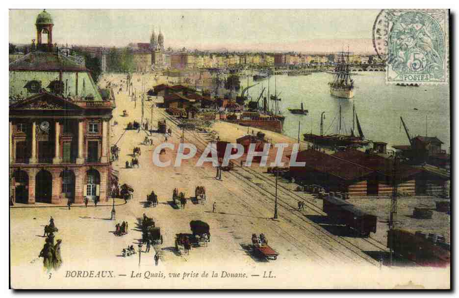 Bordeaux - Les Quais vue prise de la Douane - CPA 