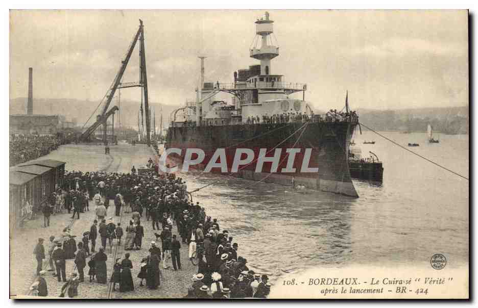 Bordeaux - Paquebot - Steamer - Le Cuirasse - Verite apres le lancement - CPA 