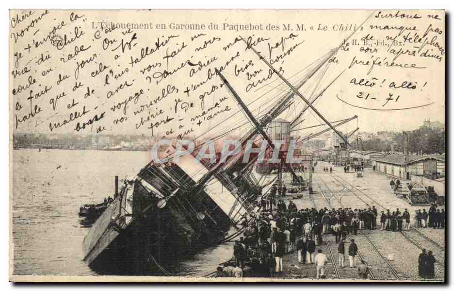 Échouement du paquebot Le Chili à Garonne — H. B. Éd. Bx