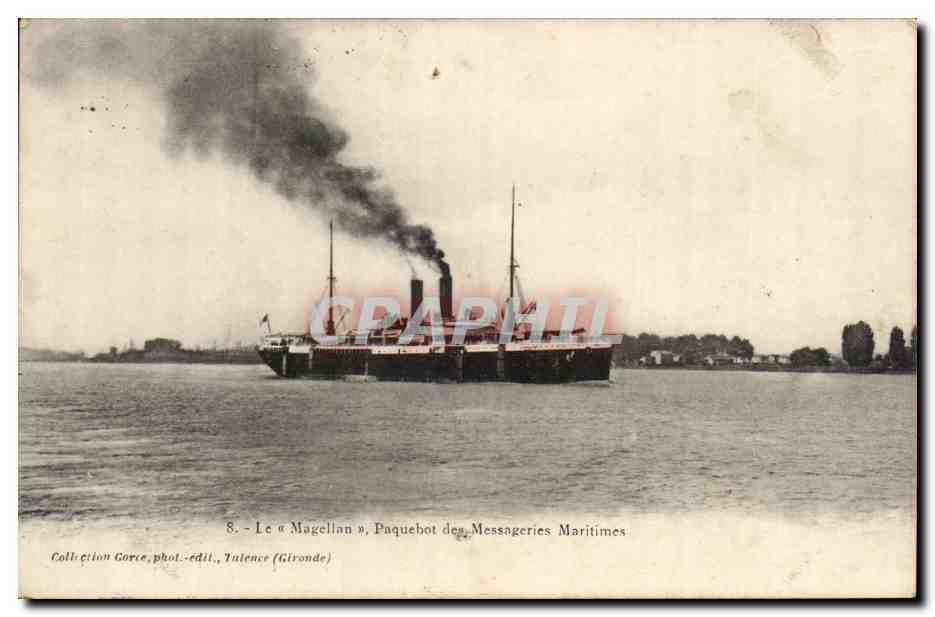 Le Magellan — Paquebot des Messageries Maritimes — Collection Gorce, phot.-édit., Talence (Givronde)