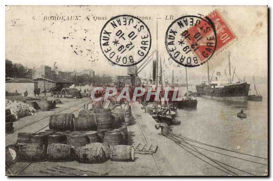 Bordeaux - Bateaux - Quai - Tonneau - CPA 