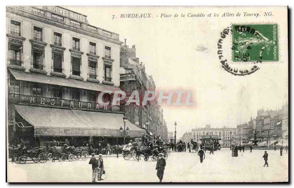 Bordeaux - Place de la Comedie et les Allees de Tourny - CPA 