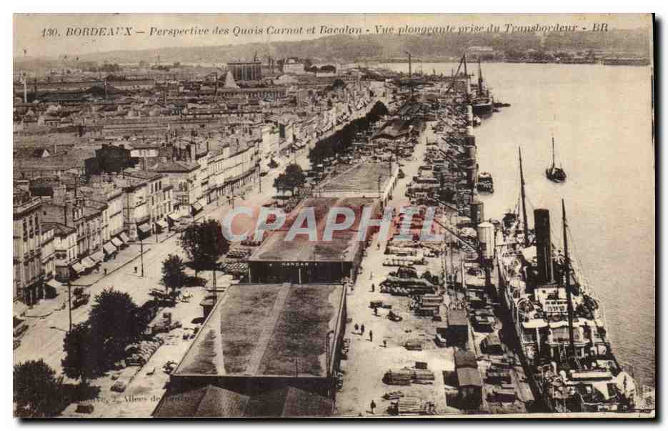 Bordeaux - Perspective des Quais Carnot et Bacalon - CPA 