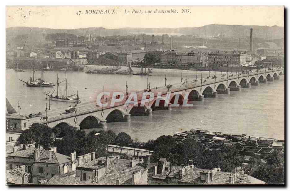 Bordeaux - Le Port Vue d'ensemble - CPA 