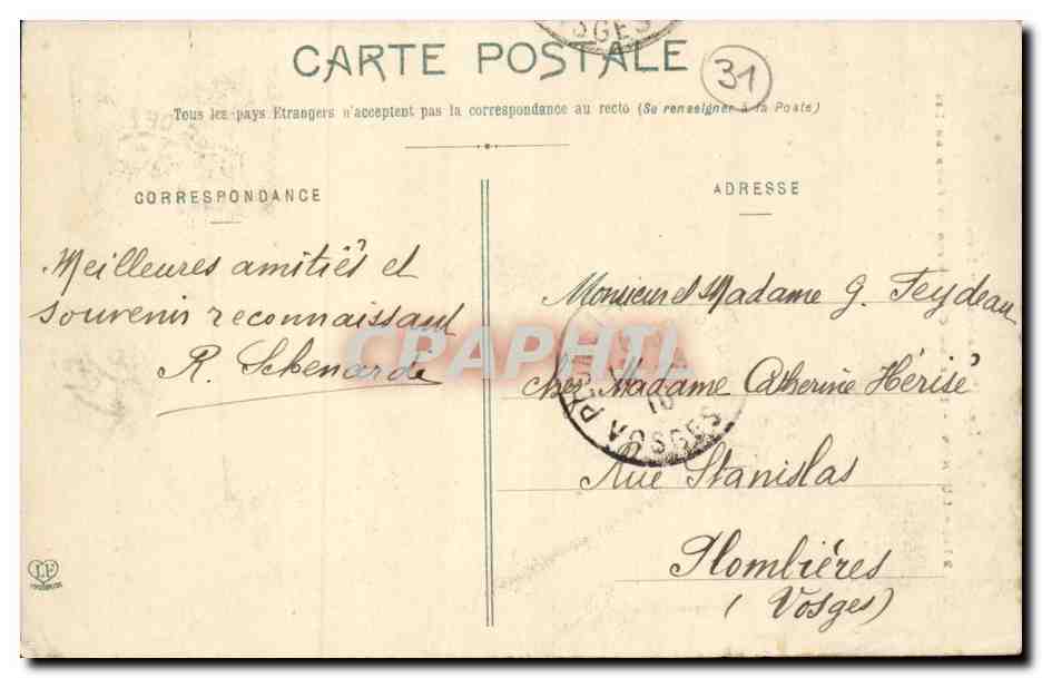 Luchon - Tour de Castelvielh et Fond du Lys — Les Pyrénées (1ère Série) n°274, éditeur C. P. T. — Verso