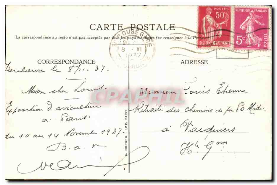 Plaisirs de neige — Pyrénées Auvergne — Chemins de fer Po-Midi — Édition Hugon — Rückseite