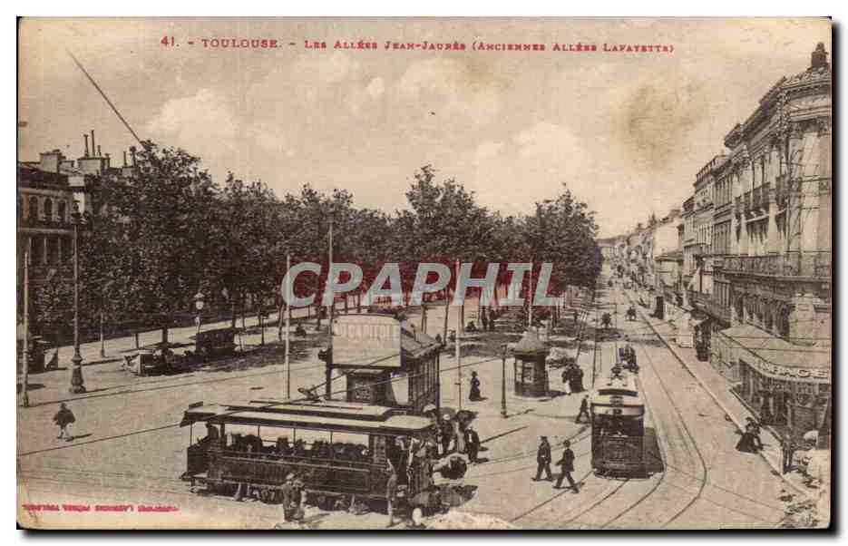 Toulouse - Les Allées Jean-Jaurès (Anciennes Allées Lavatetta) — n°41 — éditeur L. F. Miquel