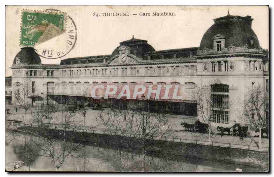 Toulouse — Gare Matabiau — Éditeur : Phototypie d'Art et d'Industrie du Sud-Ouest