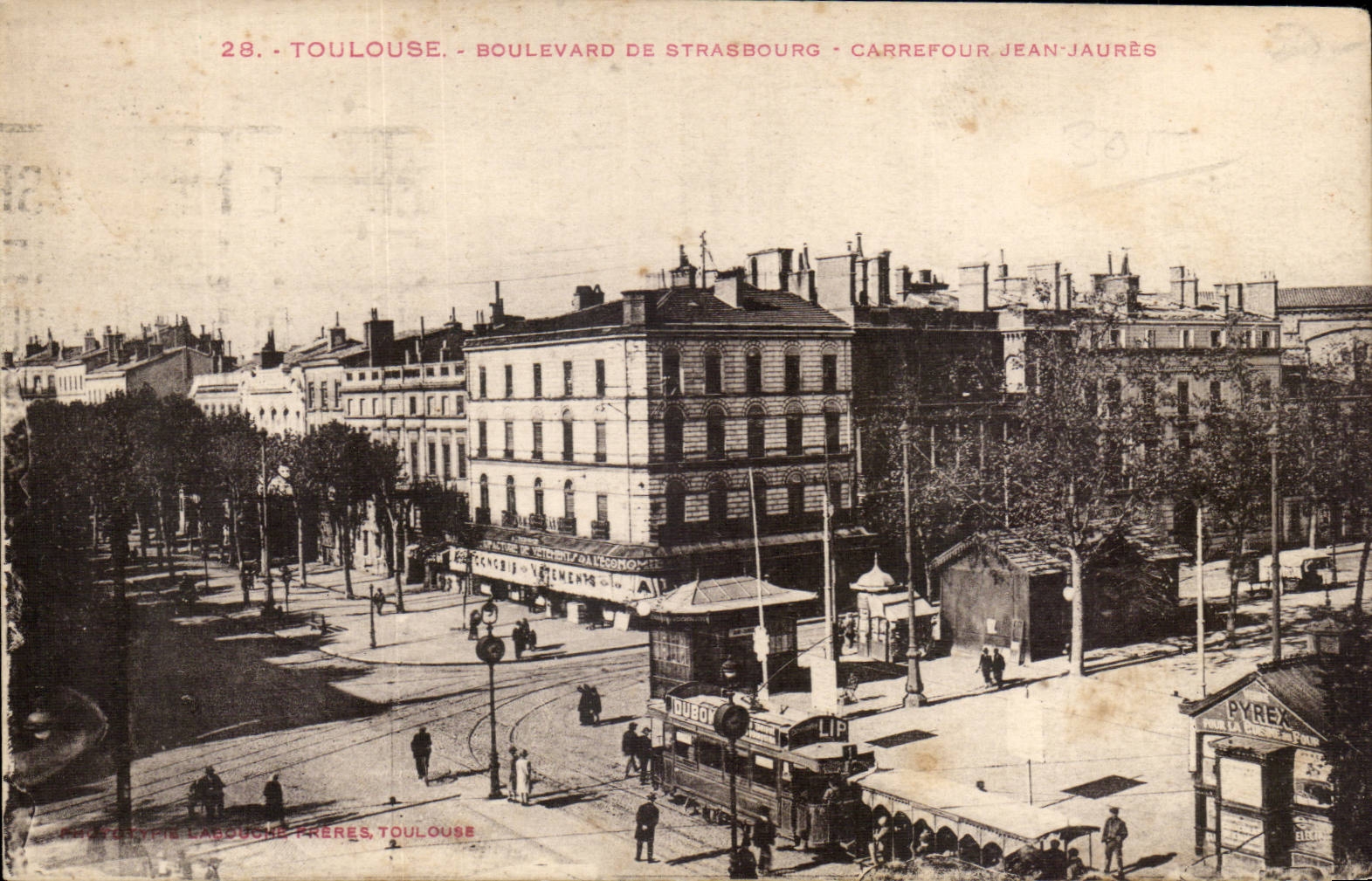 Toulouse. Boulevard de Strasbourg - Carrefour Jean Jaurès — Éditeur Larcouche Frères, Toulouse, n°28