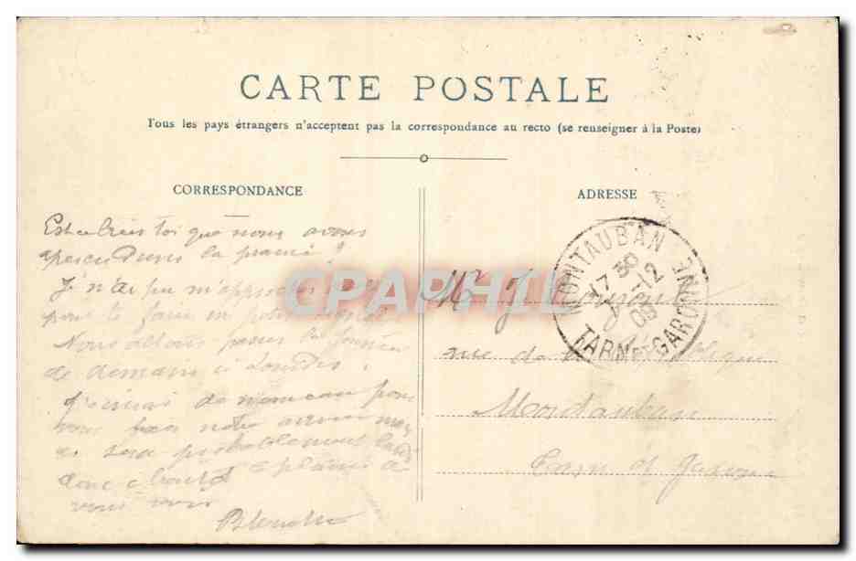 Toulouse CPA Colonne et place Dupuy — Rückseite