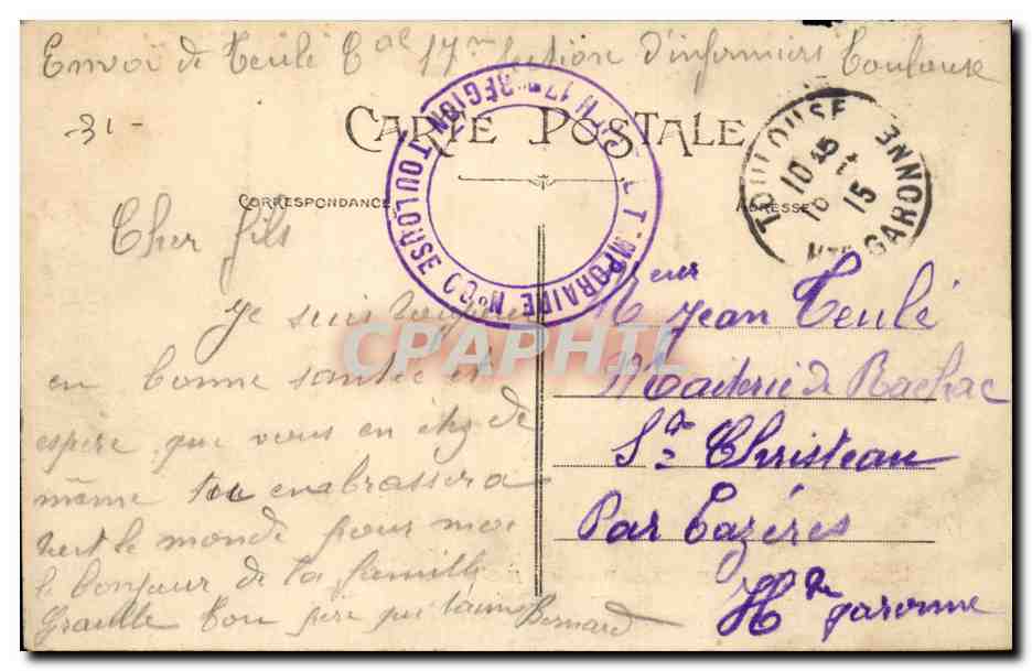 Toulouse — Place Dupuy et la Halle aux Grains — éditeur G. Lévy, n°58 — Reverso