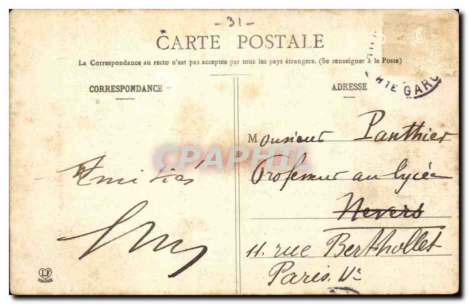 Toulouse CPA Abside de Saint Sernin — Verso