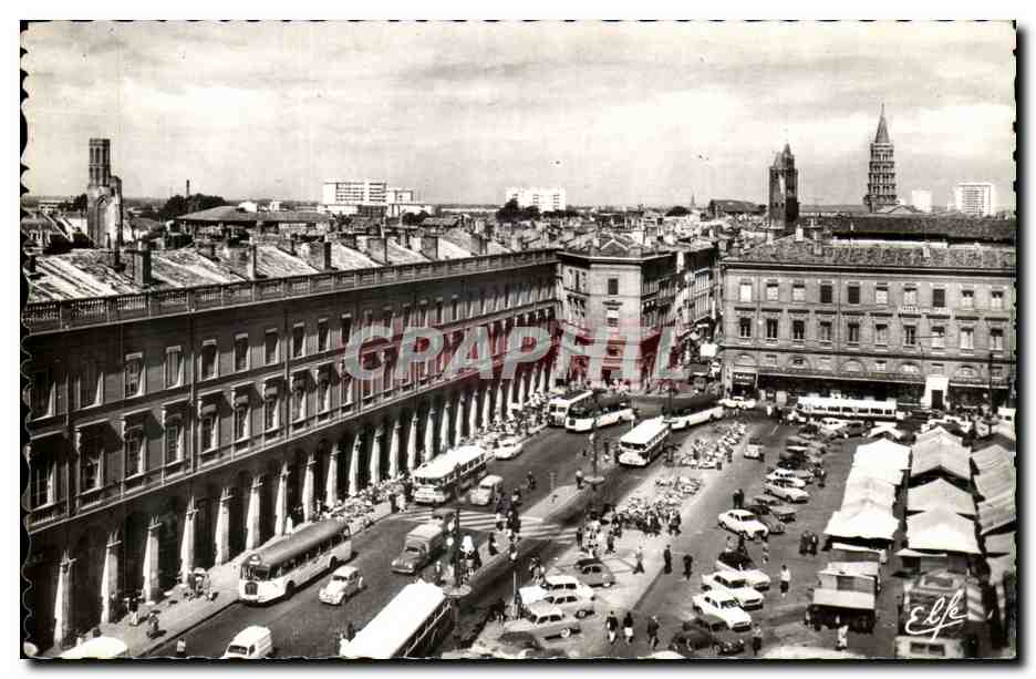 Toulouse, die Rosa Stadt — Arcaden des Capitole und Kirchtürme der Cardeliers und der Basilika Saint-Sernin