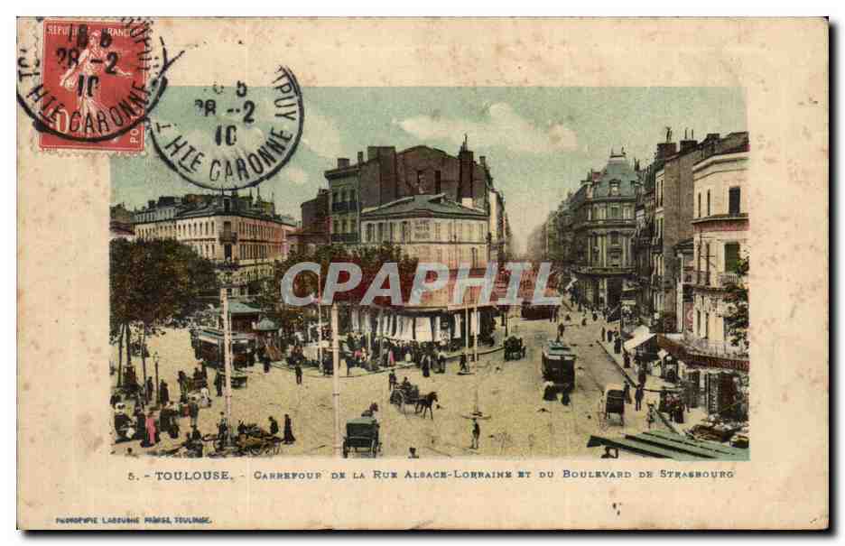 Toulouse CPA Carrefour de la Rue Alsace Lorraine et du boulevard de Strasbourg