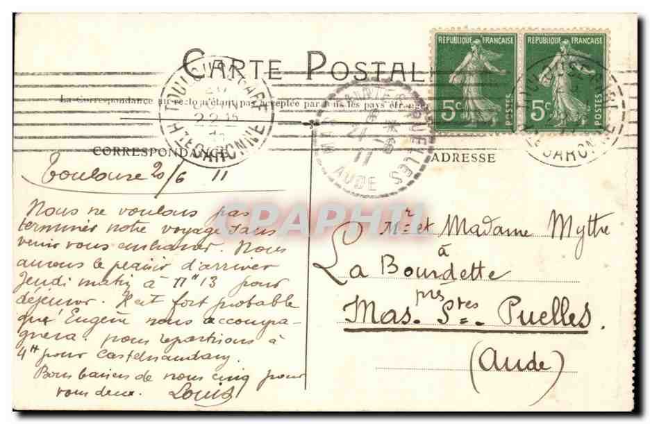 Toulouse CPA Parc du Grand Rond — Rückseite