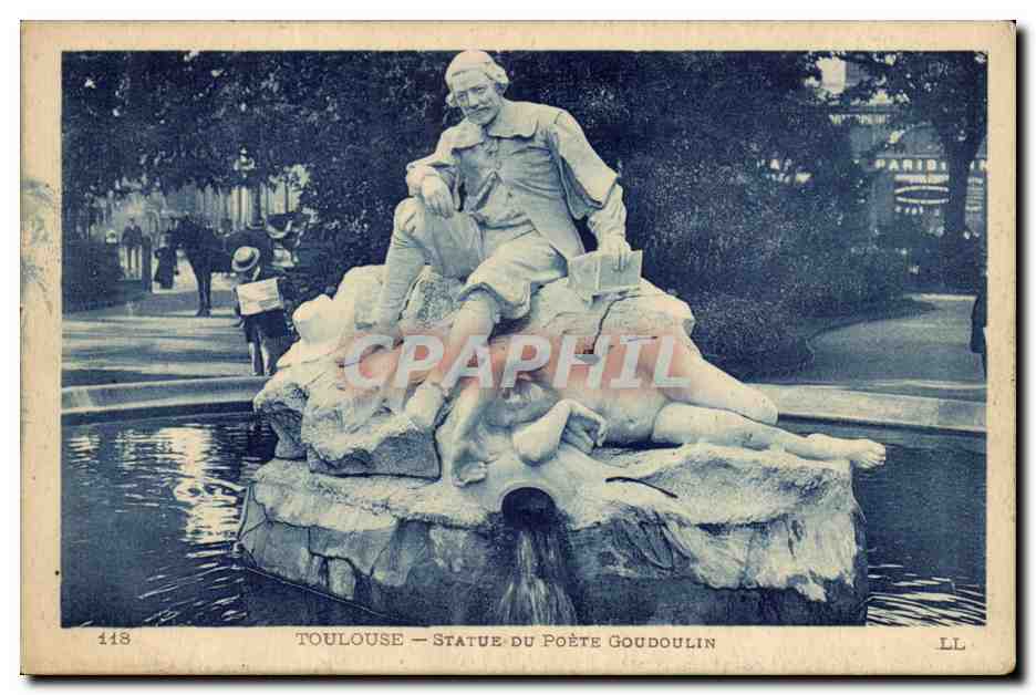 Toulouse CPA Statue du poete Goudoulin