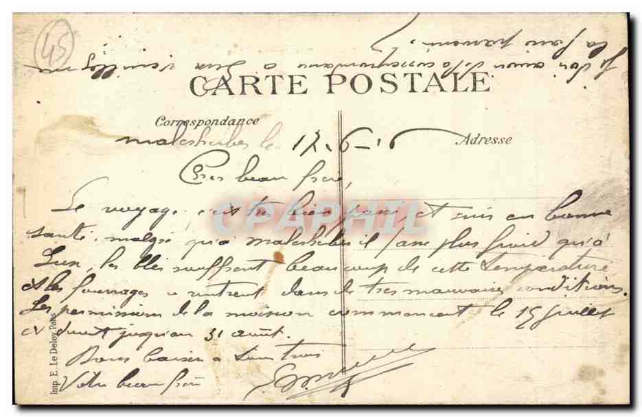 Orleans CPA La rue Jeanne d'arc — Verso