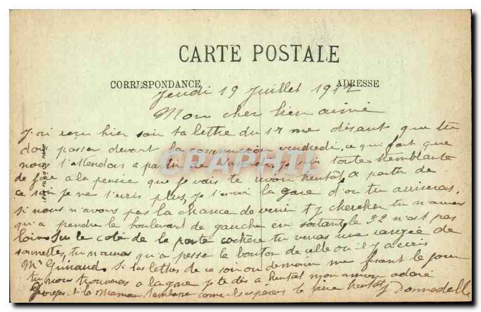 Orleans CPA Place Albert 1er La gare — Verso