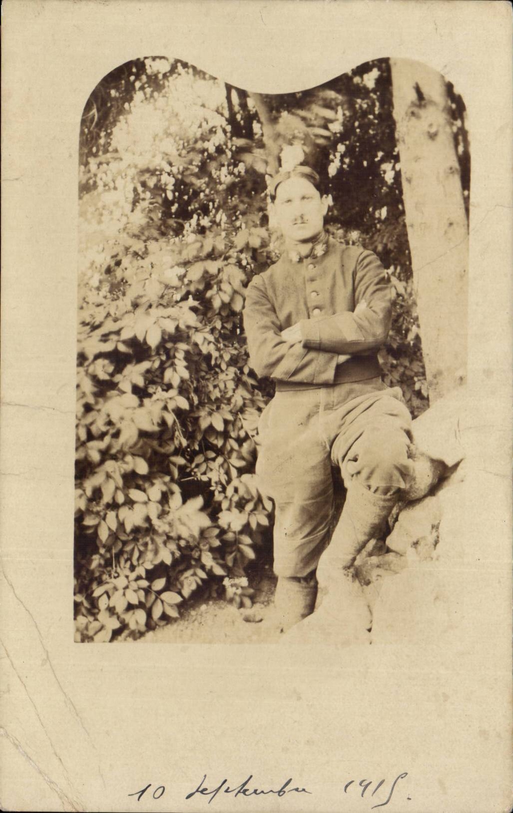 CARTE PHOTO Homme en militaire (Verzoy Bourgneuf militaria)