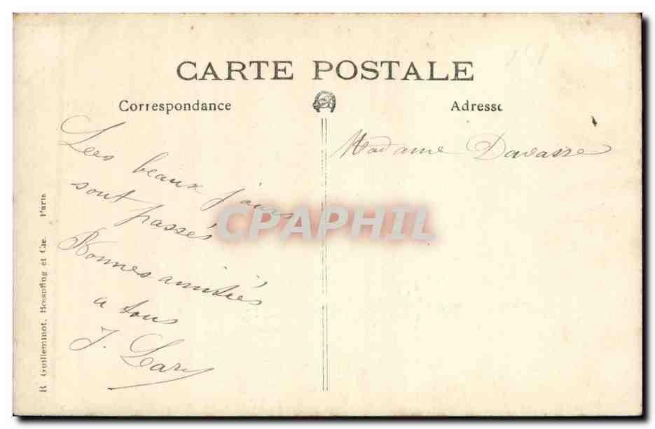 CARTE PHOTO Les beaux jours sont passes — Rückseite