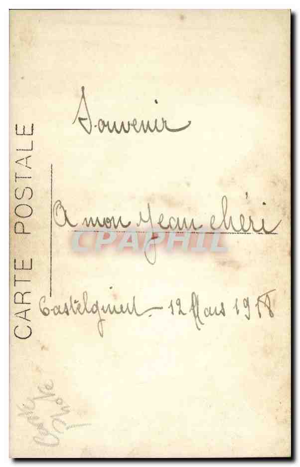 CARTE PHOTO Femme Castel 1918 — Verso