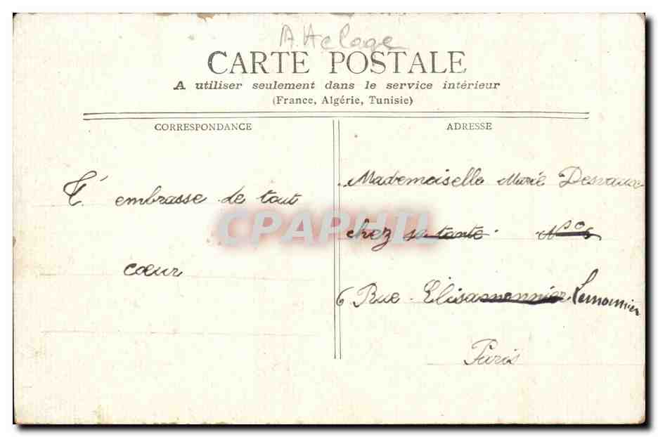 CPA Attelage Boeuf (Desvaux Paris) — Rückseite